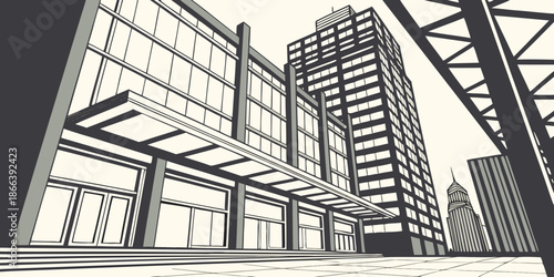 Vibrant Isometric Urban Environment With Green Spaces and Roads