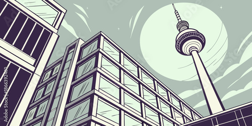 Clean Isometric Metropolitan Area Highlighting Infrastructure and Growth