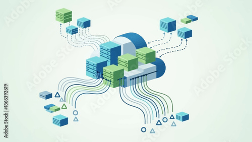Structured Isometric Urban Layout Featuring Mixed-Use Architecture