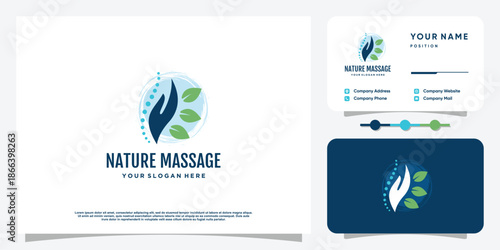 Chiroptactic logo design icon for healthcare Premium Vector
