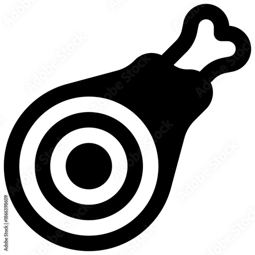 Meat. Outlined stroke vector icon with black-filled details.