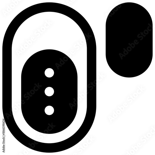 Grinding stone. Outlined stroke vector icon with black-filled details.