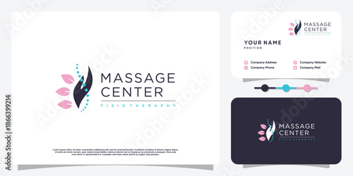 Chiroptactic logo design icon for healthcare Premium Vector