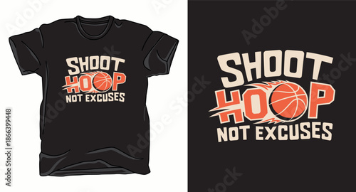 Shoot hoops basketball graphic vector art t-shirt design print template