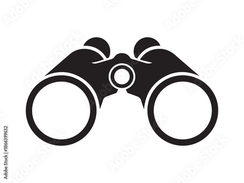 Binoculars icon silhouette for bird watching and scouting
