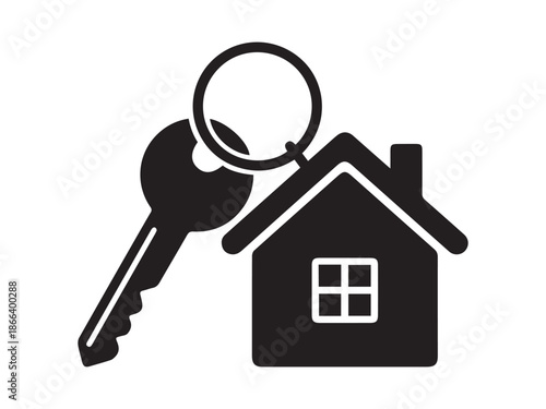 House key keychain icon for real estate and housing concept
