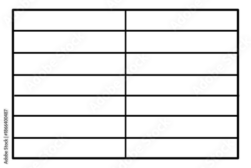 Clean Grid Table with Black Lines, Structured Layout PNG