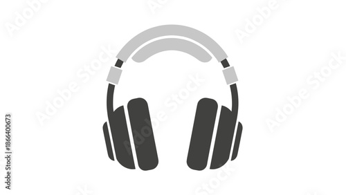 Minimalist Headphones Illustration Audio Equipment for Music and Sound.