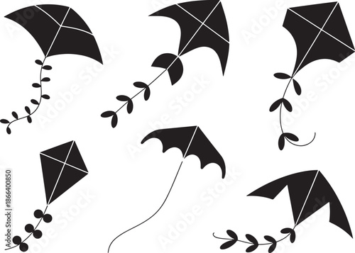 Flying Kite Assorted Silhouettes for Summer Recreation