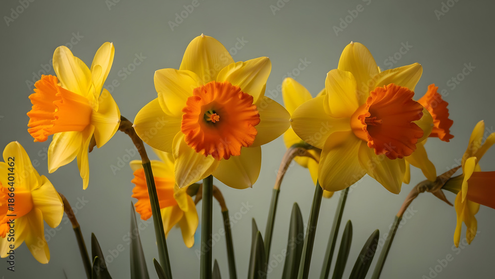 Obraz premium St david's day daffodils wales symbol