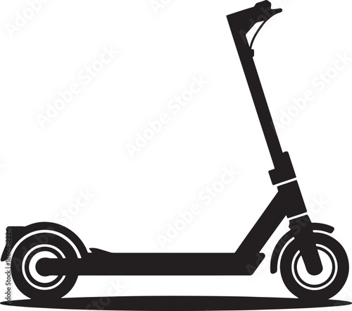 Modern Electric Scooter folded position Minimalist Silhouette