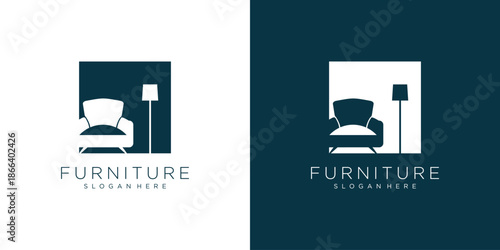Furniture logo design vector with creative modern concept style