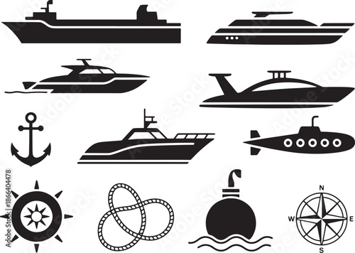 water vehicle Nautical Maritime Ships and Navigation Icons