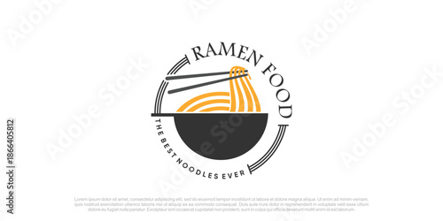 Noodle logo design vector with modern concept idea