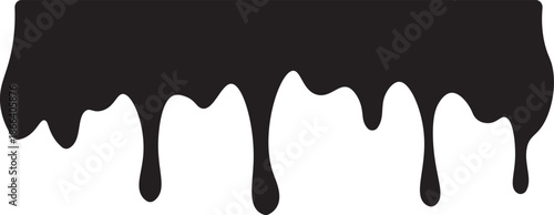 Dripping Paint and Liquid Flow – Ink, Chocolate, Oil, and Molten Drops. Paint flows. Current paint, stains. Current drops. Stylized graphics with dripping black paint in black on transparent backgroun