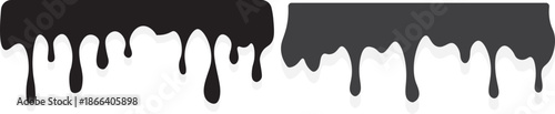 Dripping Paint and Liquid Flow – Ink, Chocolate, Oil, and Molten Drops. Paint flows. Current paint, stains. Current drops. Stylized graphics with dripping black paint in black on transparent backgroun