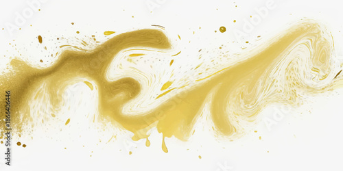 Golden Abstract Art: A swirling vortex of golden hues dances across the canvas, exuding elegance. This image showcases fluidity and movement, enhanced by the interplay of light and shadow