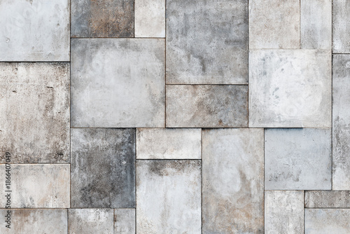 Wallpaper Mural Rough textured gray and white concrete slabs arranged in a geometric pattern Torontodigital.ca