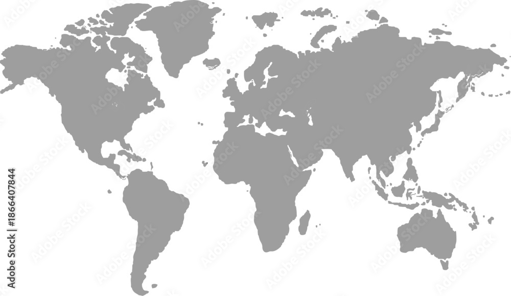 Fototapeta premium World map illustration global continents 
