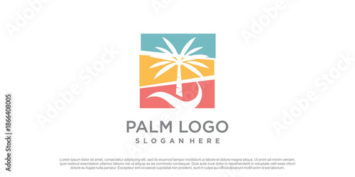 Palm logo design vector with creative simple and unique concept