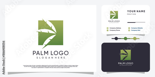 Palm logo design vector with creative simple and unique concept