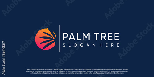 Palm logo design vector with creative simple and unique concept