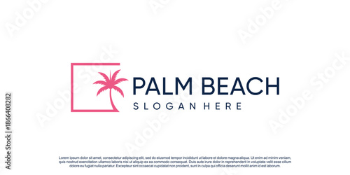 Palm logo design vector with creative simple and unique concept