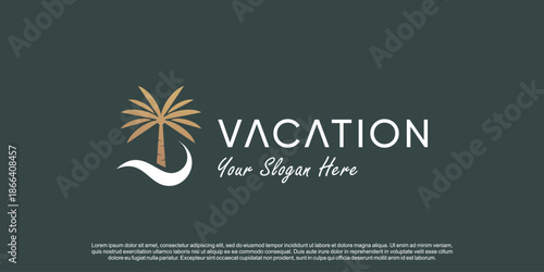 Palm logo design vector with creative simple and unique concept