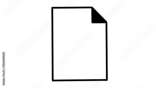 Simple Icon of a Document with Folded Corner.