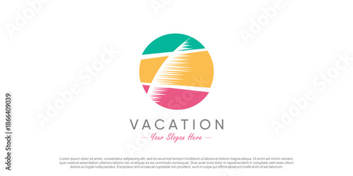 Palm logo design vector with creative simple and unique concept