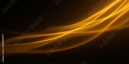 Golden light trails on a dark background with streaks of warm glowing lines