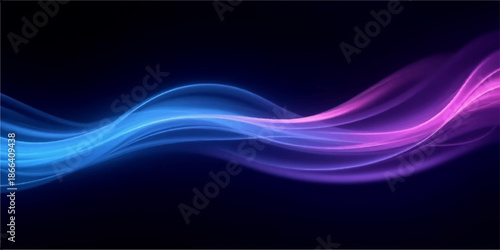 Vibrant blue and pink neon wave pattern on a dark background