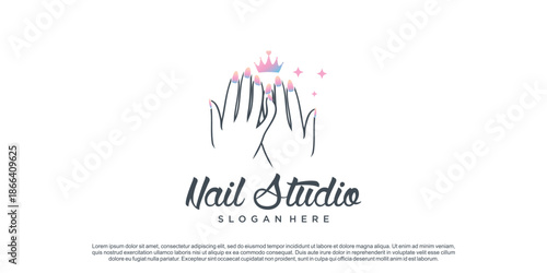 Nail logo design vector for beauty or lifestyle with unique concept