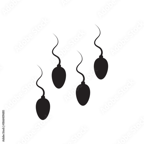 Visually appealing glyph icon of male sperms