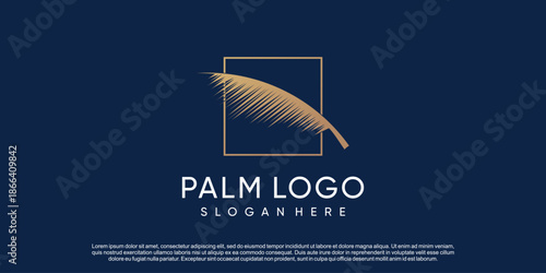 Palm logo design vector with creative simple and unique concept
