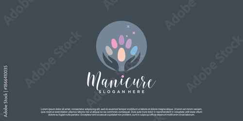 Nail logo design vector for beauty or lifestyle with unique concept