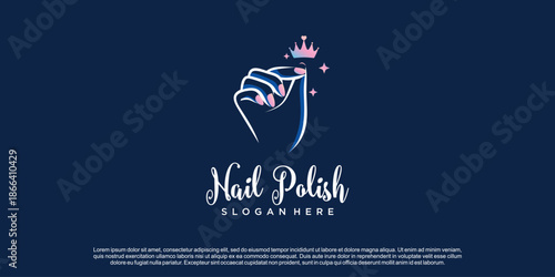Nail logo design vector for beauty or lifestyle with unique concept