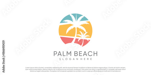 Palm logo design vector with creative simple and unique concept