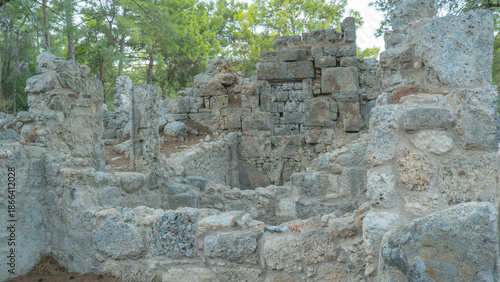 Wallpaper Mural Remains of building walls in the ruins of the ancient city of Phaselis in Lycia in modern Turkey. Torontodigital.ca