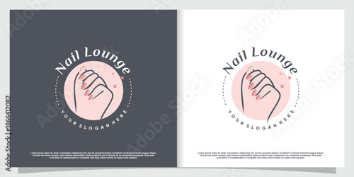 Nail logo design concept for beauty with creative element style