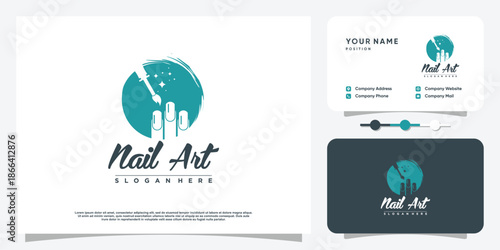 Nail logo design concept for beauty with creative element style