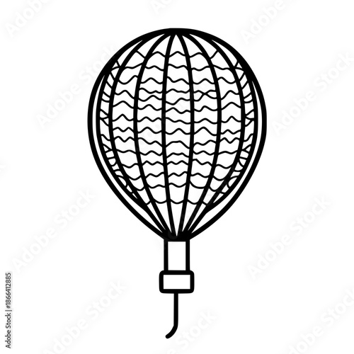crochet balloon soars into sky, ready joyful adventure! | Clean, isolated vector art for creative projects.