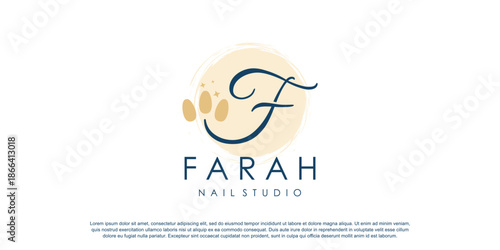 Nail logo design concept for beauty with creative element style