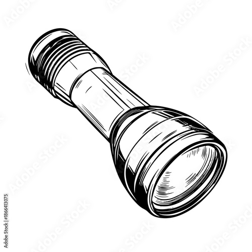 flashlight's solitude | Clean, isolated vector art for creative projects.