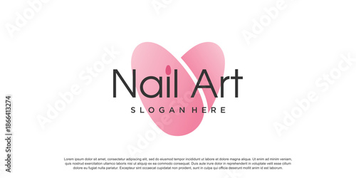 Nail logo design concept for beauty with creative element style