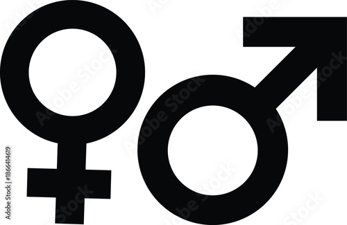 Black Female and Male Gender Symbols Together woman