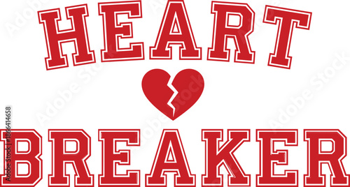 heart breaker typography illustration broken heart valentines love design