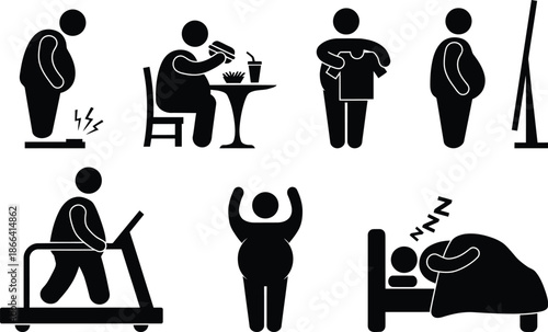 Obese person struggling with weight loss journey