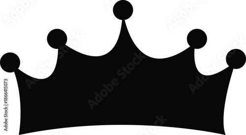 Black silhouette of a simple crown with five points