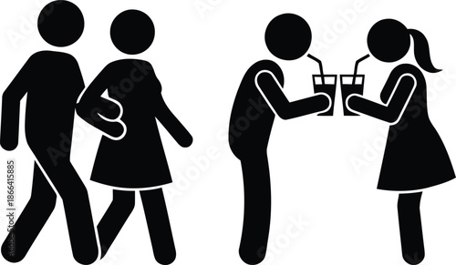 Couple enjoying drinks together